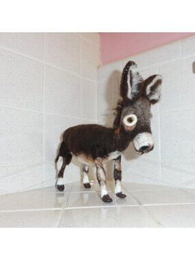 Handmade Needle Felting Donkey felted burro hand crafted felted animal